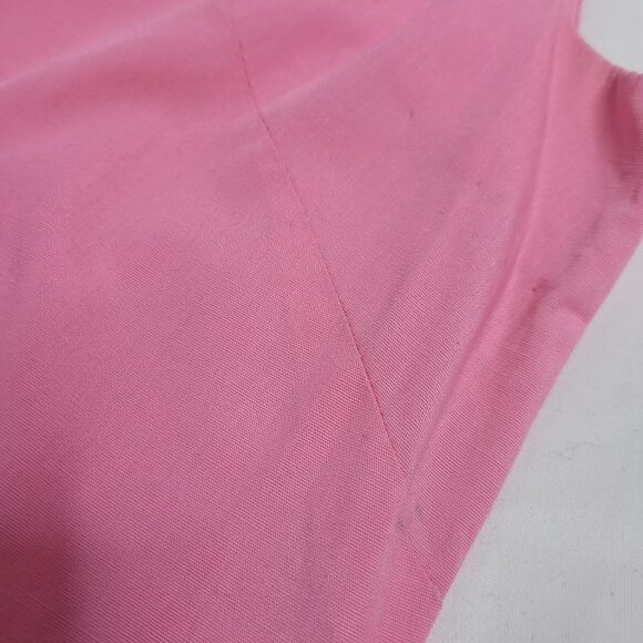 VINTAGE 60s pleated pink drop waist sleeveless dress barbiecore S - Picture 7 of 11